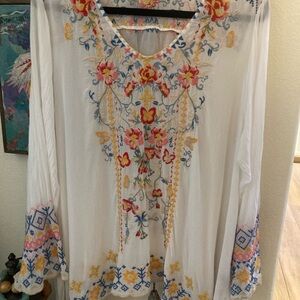 Johnny Was Embroidered Floral blouse